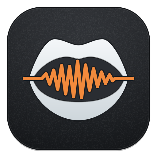 The Face MIDI app icon: white lips with an orange waveform on graphite